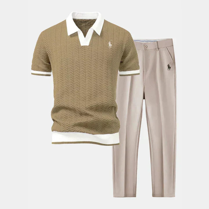 RL V-Ausschnitt Polo & Slim Fit Tapered Hose Set