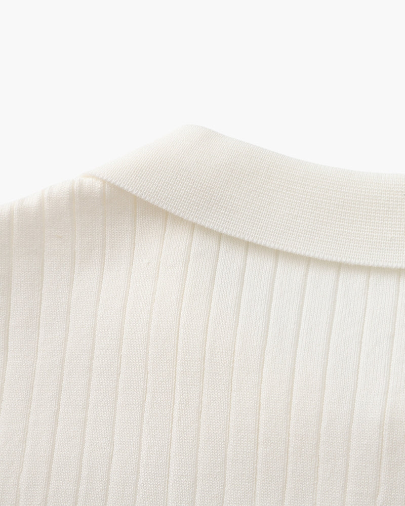 Polohemd aus hochwertigem Rippstrick