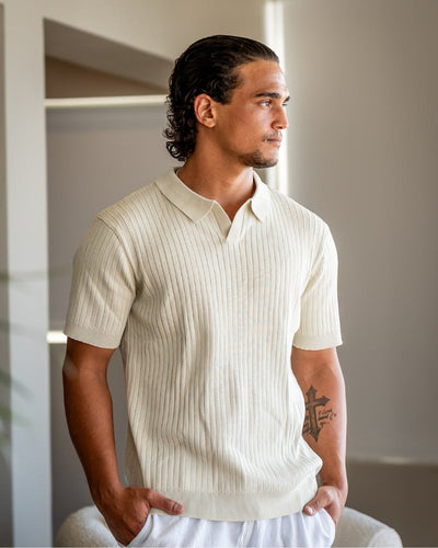Geripptes Premium-Polo
