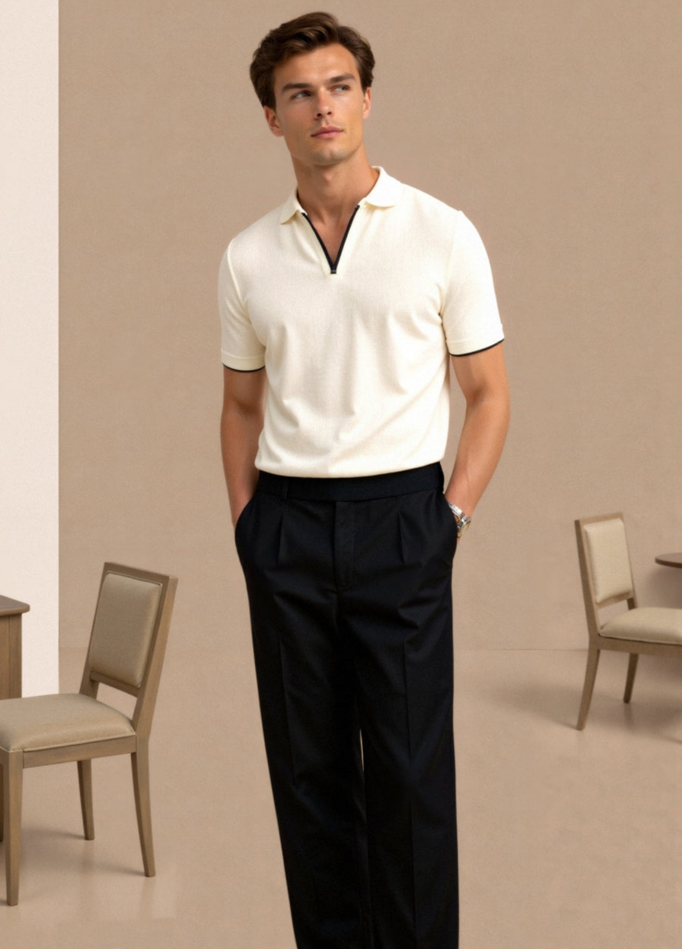 BARI Soft-Blend Tailliertes Polo